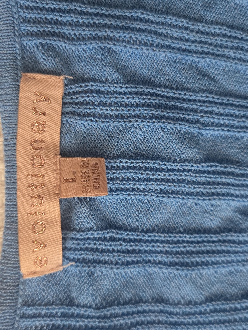 Blue Ruffled Sleeve Knit Top - Picture 3 of 3